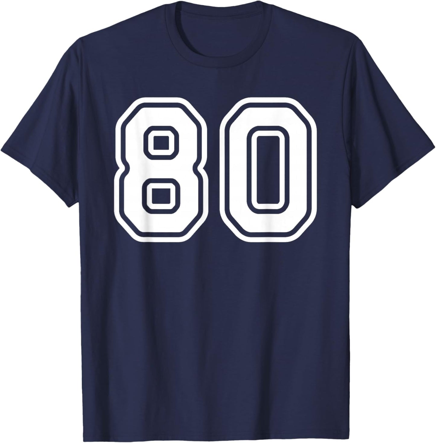 Number #80 Sport Varsity Number T-Shirt - T-Shirt | Navy