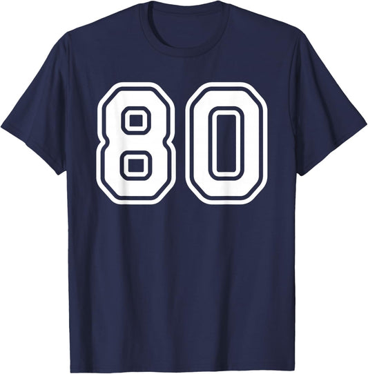 Number #80 Sport Varsity Number T-Shirt - T-Shirt | Navy