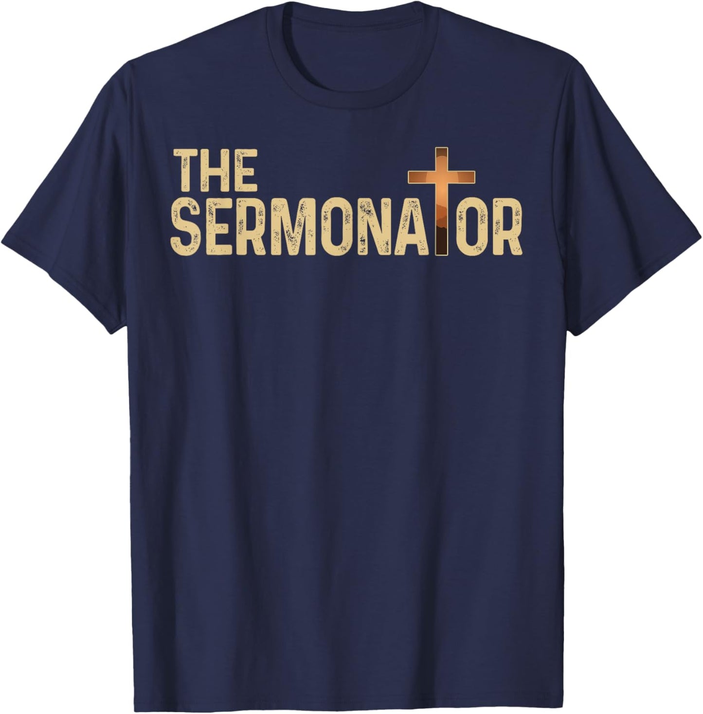 The Sermonator Pastor Christian Parish Clergy Apparel T-Shirt - T-Shirt | Navy