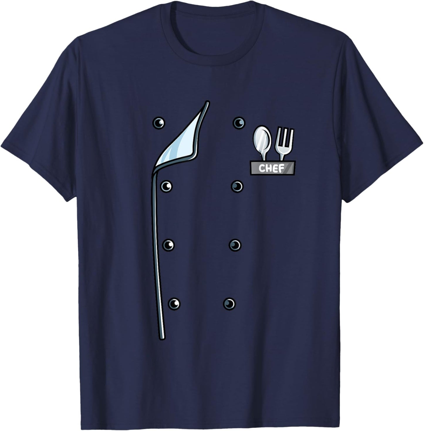 Chef Costume Coat Uniform Funny Cook Jacket for Cooking T-Shirt - T-Shirt | Navy