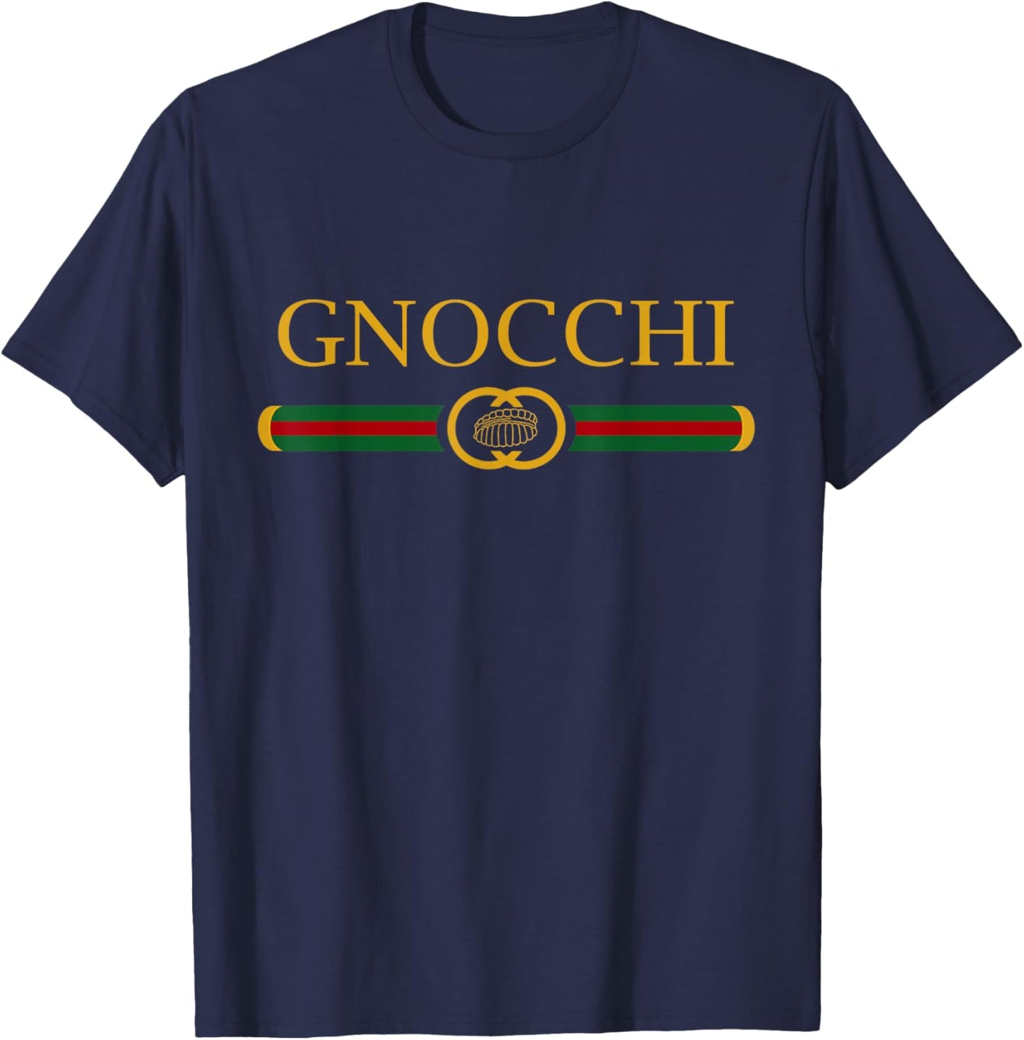 Gnocchi Funny Logo Style Italian Foodie T-Shirt - T-Shirt | Navy