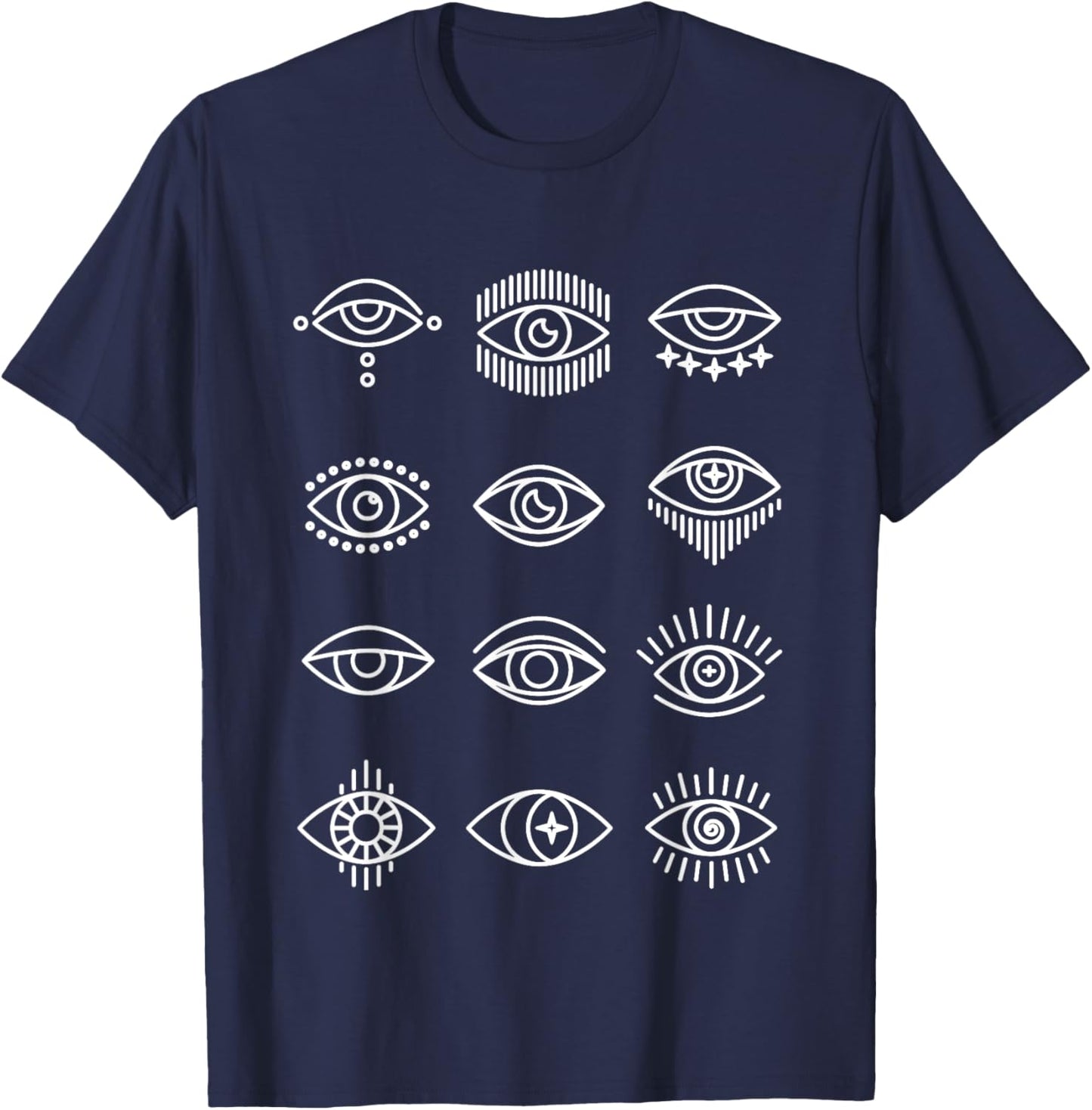 Evil Eye Curse Protection Hand of Hamsa Seeing Eyes Evil Eye T-Shirt - T-Shirt | Navy