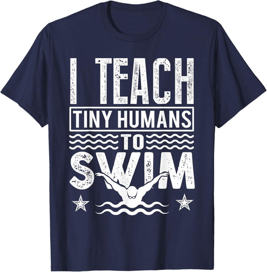 Coach Swimming Instructor I Teach Tiny Humans To Swim Kids T-Shirt - T-Shirt | Navy