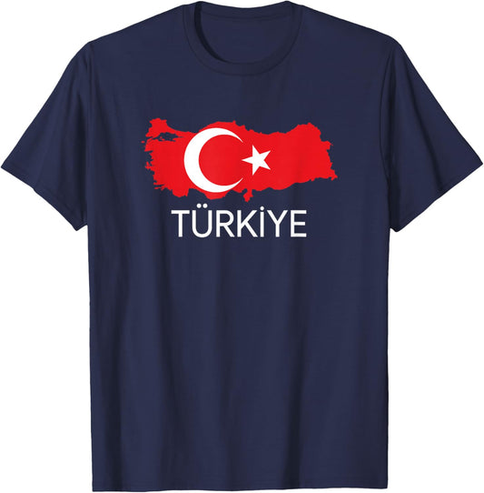 Turkey Flag Design, Turkish Flag, Turkey Map Harita, Türkiye T-Shirt - T-Shirt | Navy