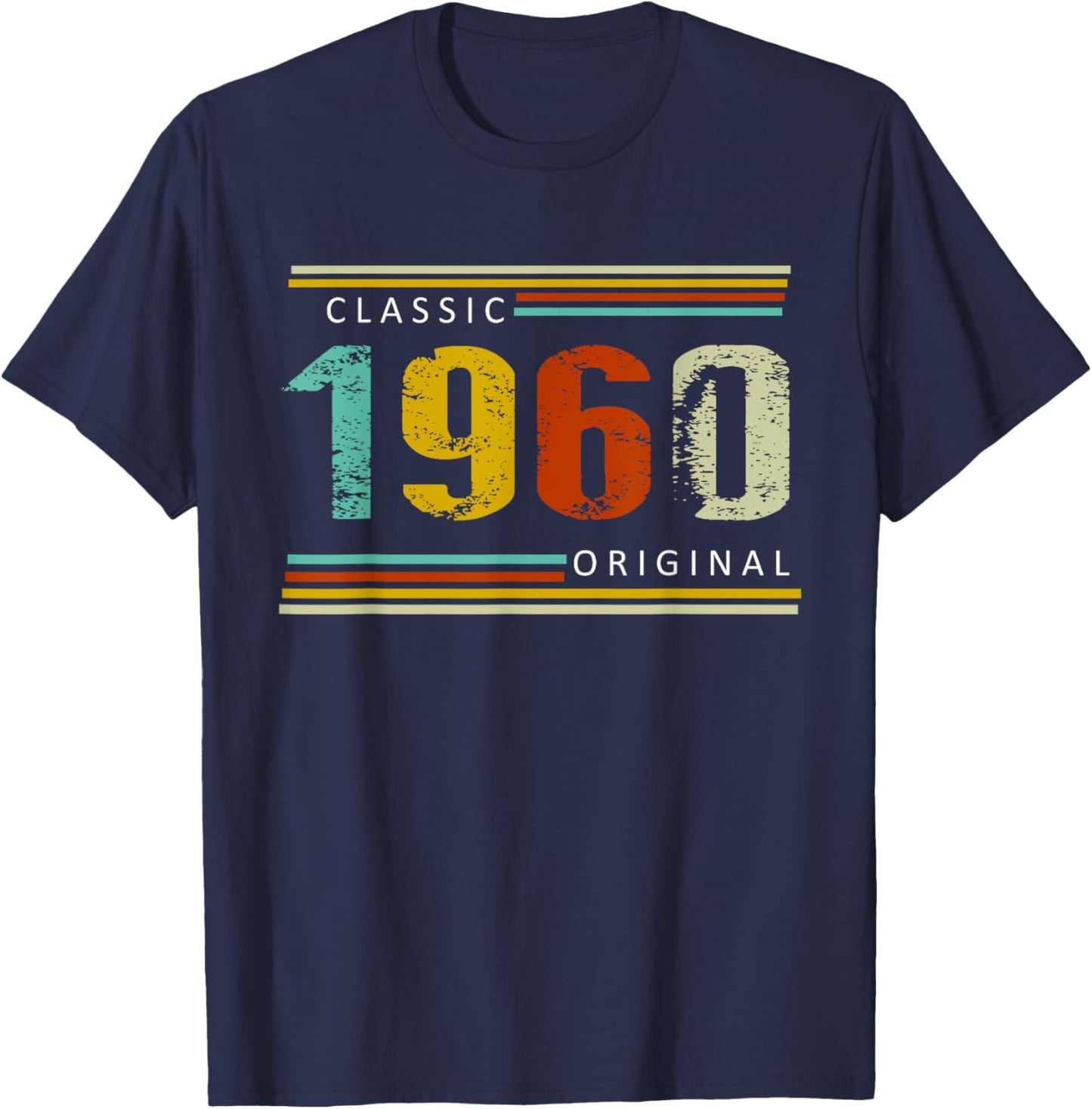 Birthday, Classic of 1960 Original, 65th Retro T-Shirt - T-Shirt | Navy