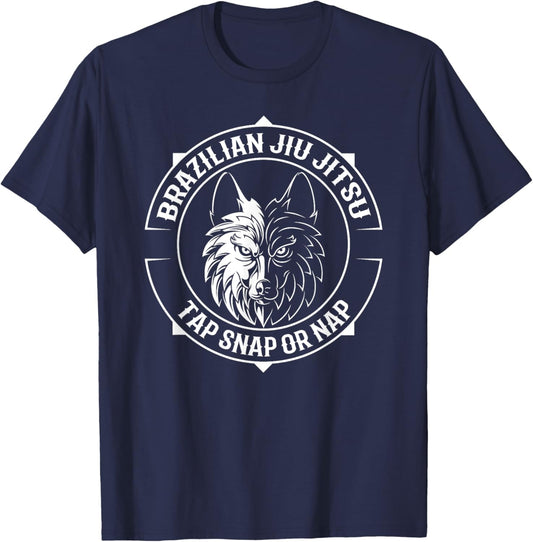 Jiu Jitsu Wolf - Brazilian Jiu Jitsu and BJJ T-Shirt - T-Shirt | Navy
