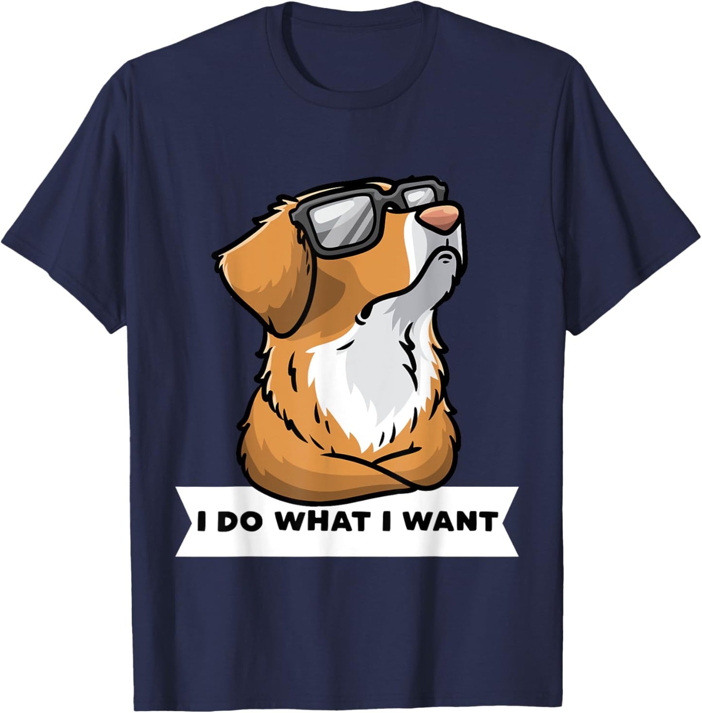 Nova Scotia Duck Tolling Retriever Dog With Sunglasses T-Shirt - T-Shirt | Navy