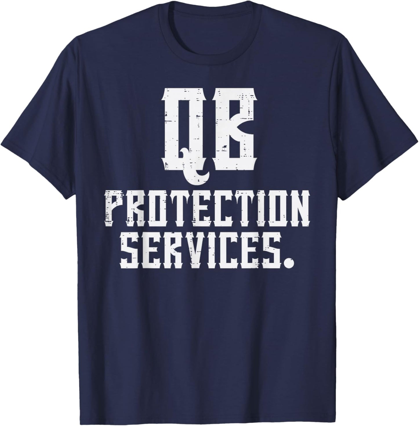 QB Protection Services Funny Quarterback Offensive Football T-Shirt - T-Shirt | Navy