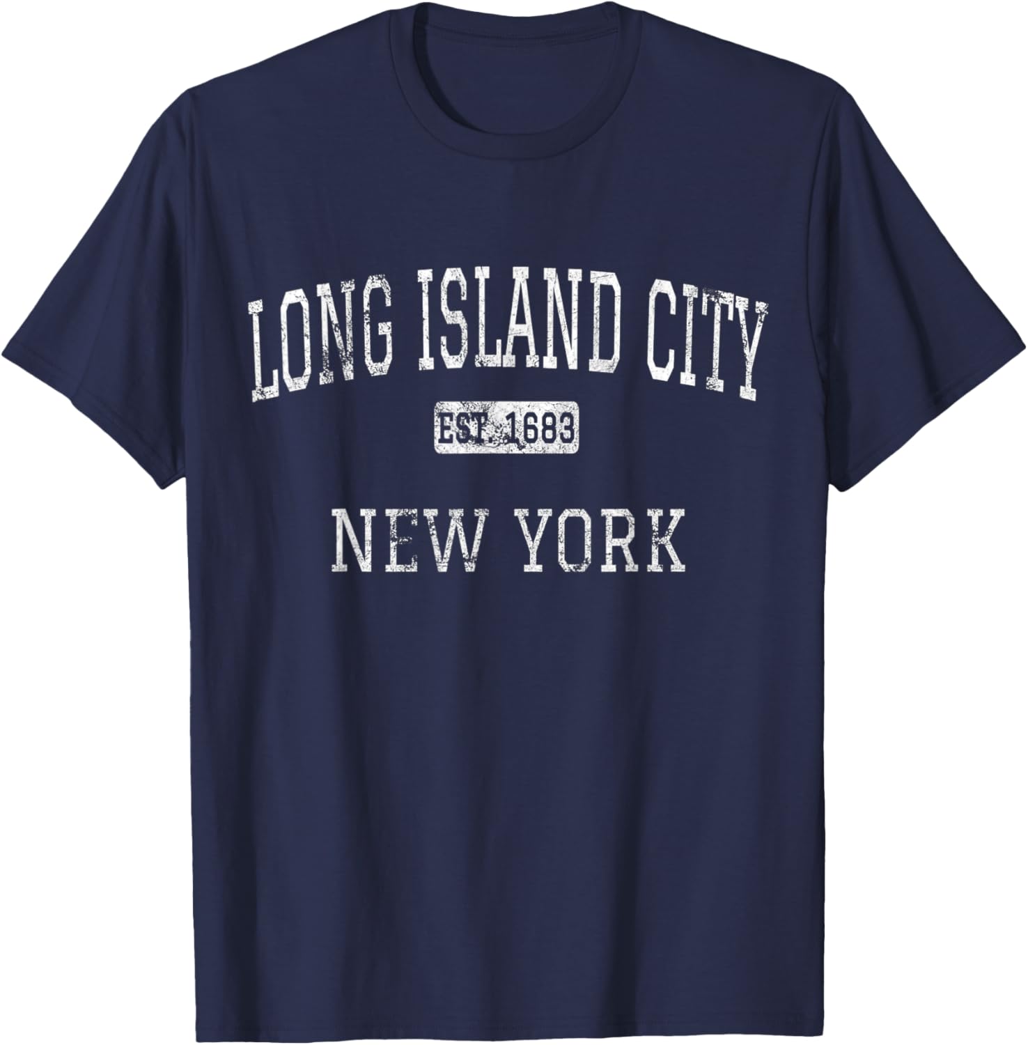Long Island City New York Queens NY Vintage T-Shirt - T-Shirt | Navy