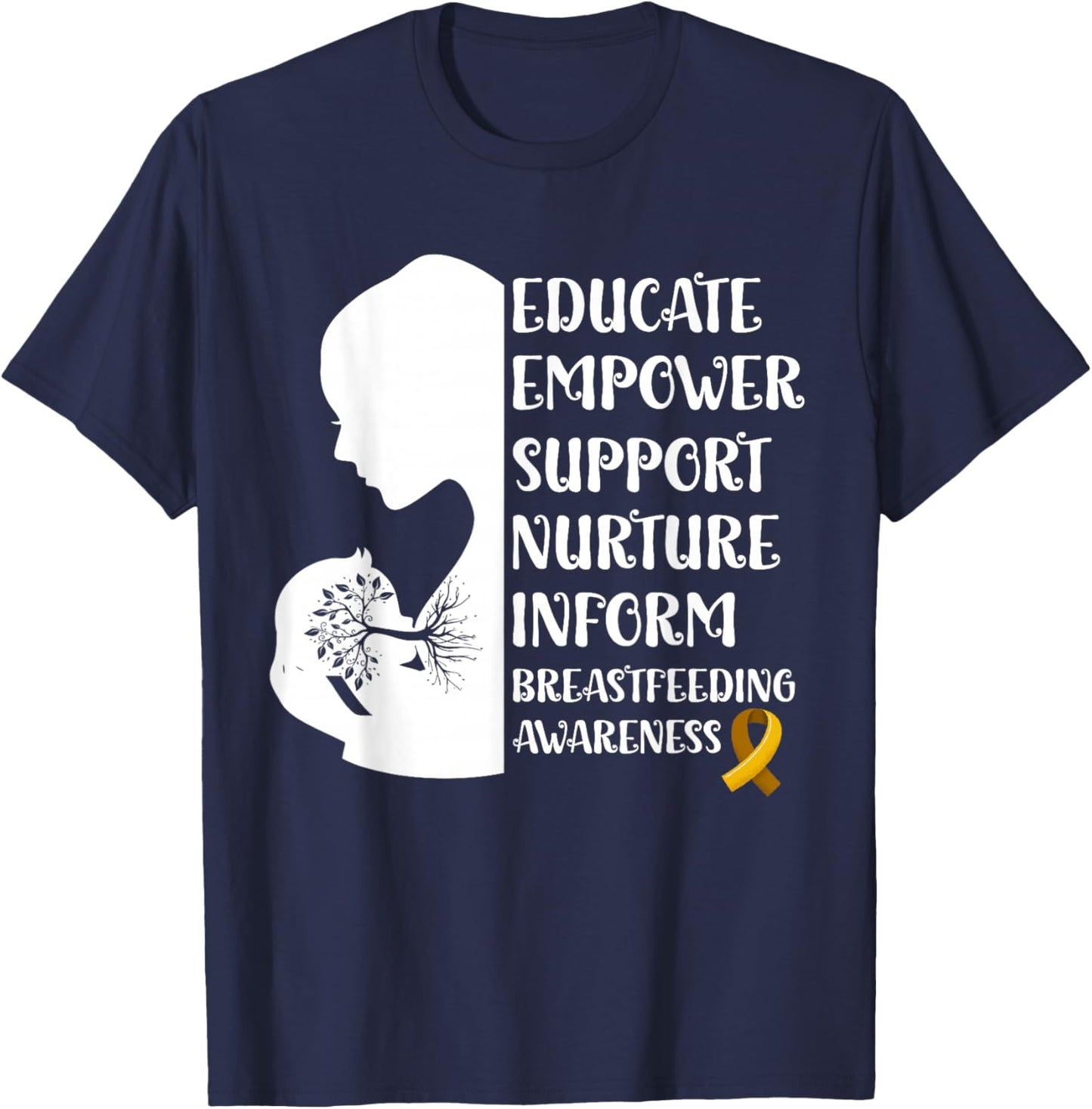 Breastfeeding Awareness Family USA Breast Milk Lactation T-Shirt - T-Shirt | Navy
