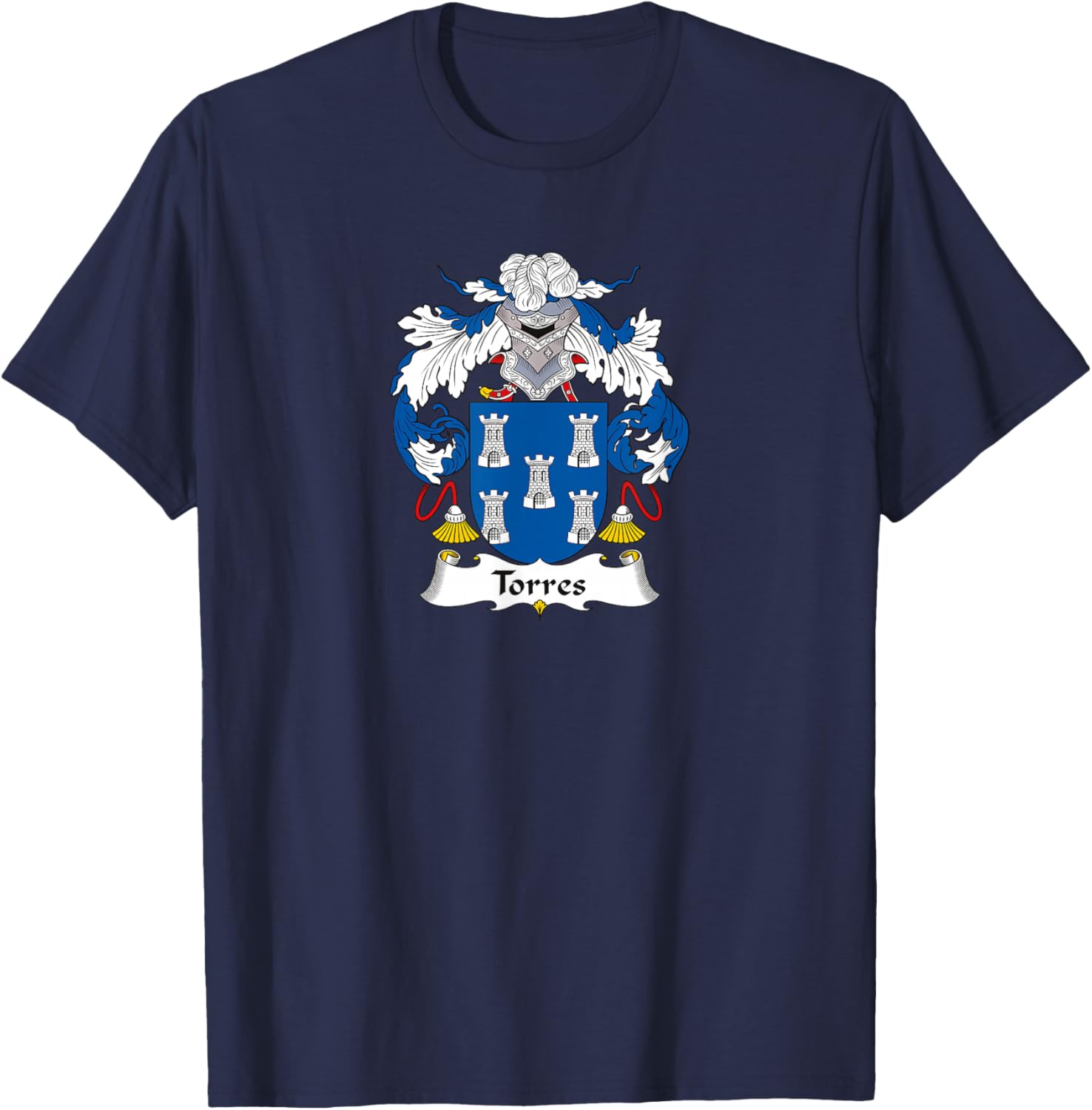 Torres Coat of Arms - Family Crest T-Shirt - T-Shirt | Navy