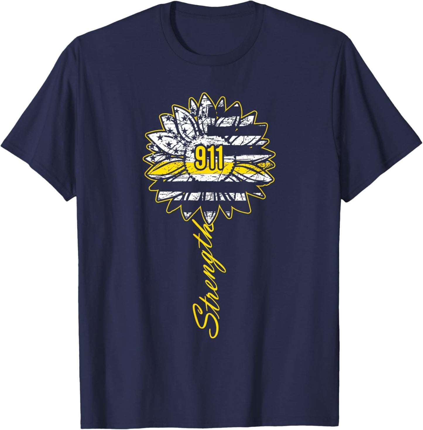 911 Dispatcher Strength - USA Flag Emergency Call Responder T-Shirt - T-Shirt | Navy