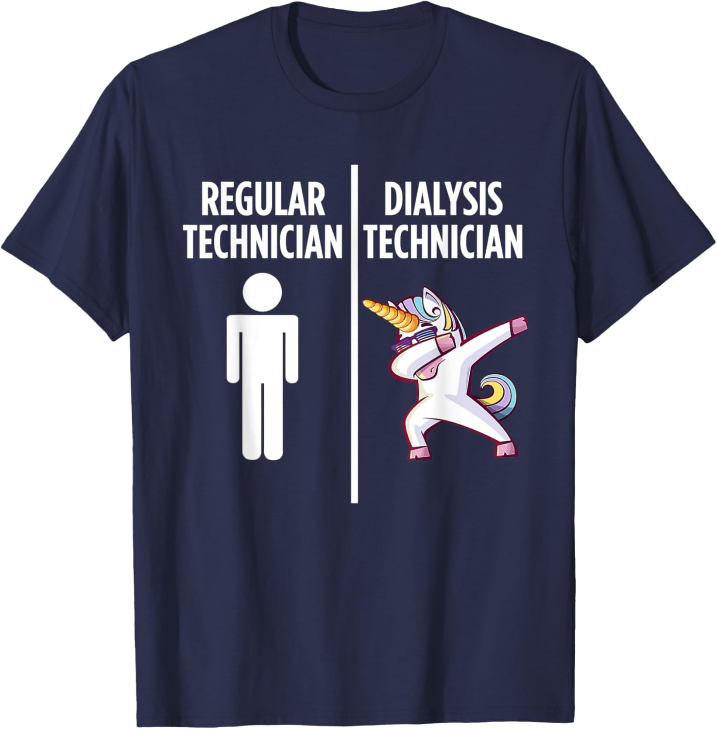 Dialysis Technician Unicorn Nephrology Tech T-Shirt - T-Shirt | Navy