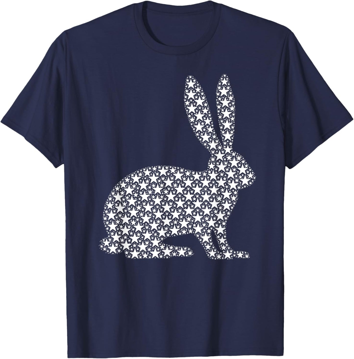 July 4th USA American Flag Stars Patriotic BUNNY RABBIT T-Shirt - T-Shirt | Navy