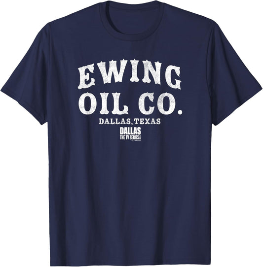Dallas Ewing Oil Co. Dallas Texas Logo T-Shirt - T-Shirt | Navy