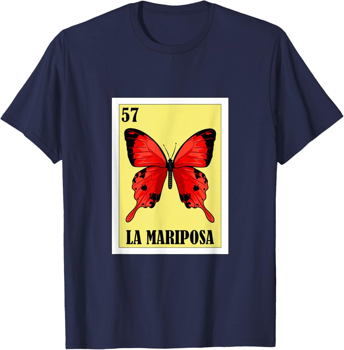 Funny Butterfly Mexican Design - La Mariposa T-Shirt - T-Shirt | Navy