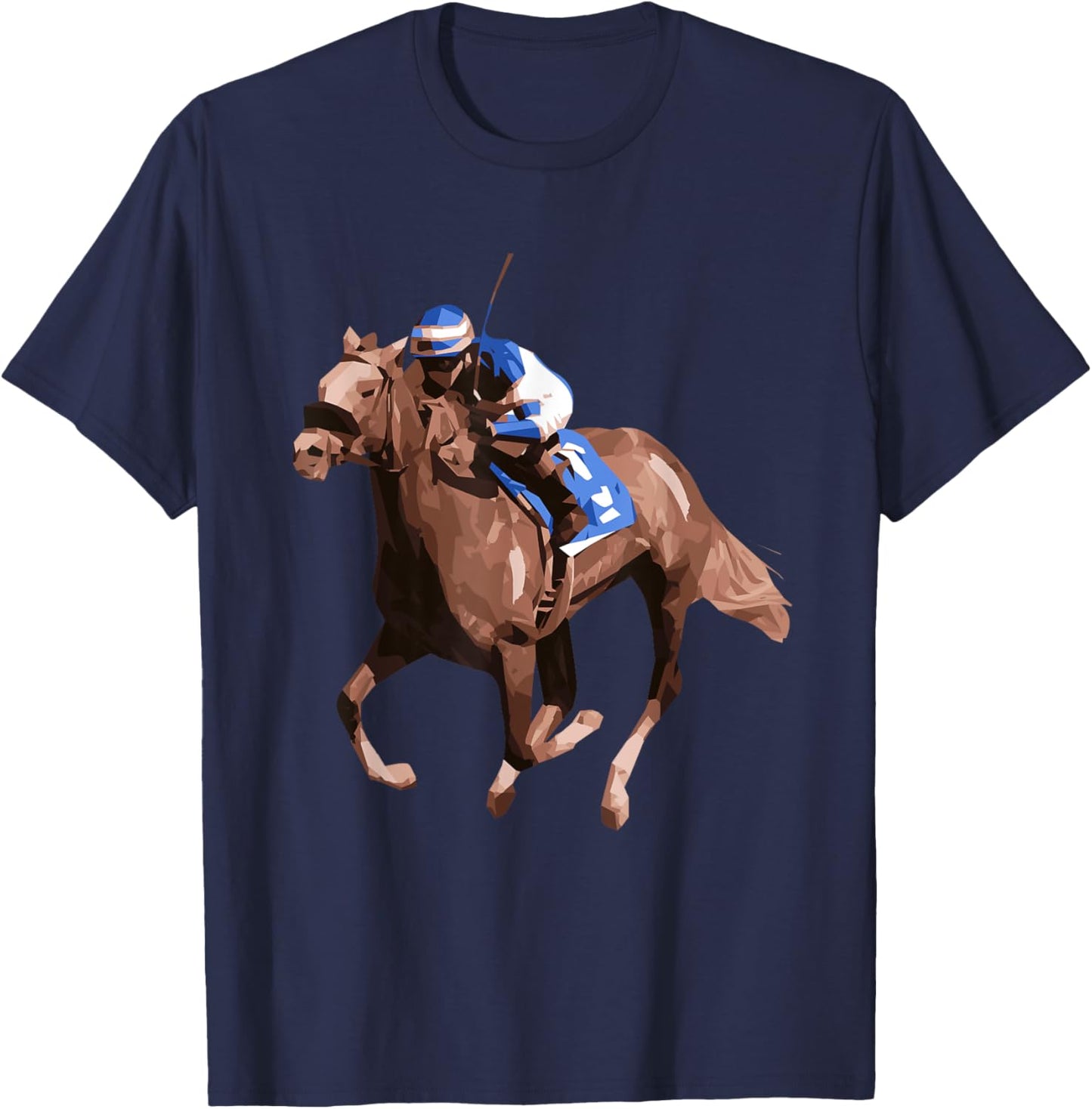 Horse Sport Racing Horse Jockey Riding T-Shirt - T-Shirt | Navy