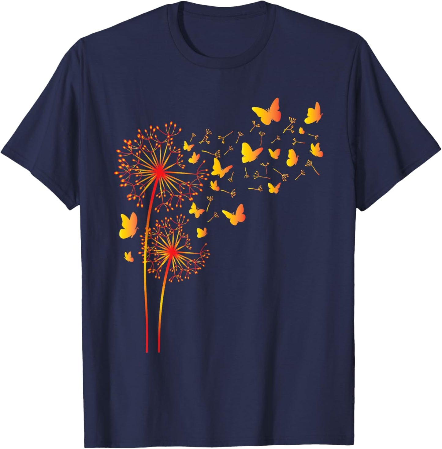 Butterflies Flowers - Butterfly Lover Entomology T-Shirt - T-Shirt | Navy