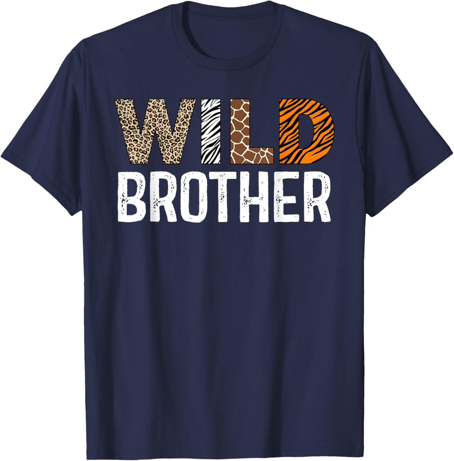 Brother of The Wild One Zoo Birthday Safari Jungle Family T-Shirt - T-Shirt | Navy