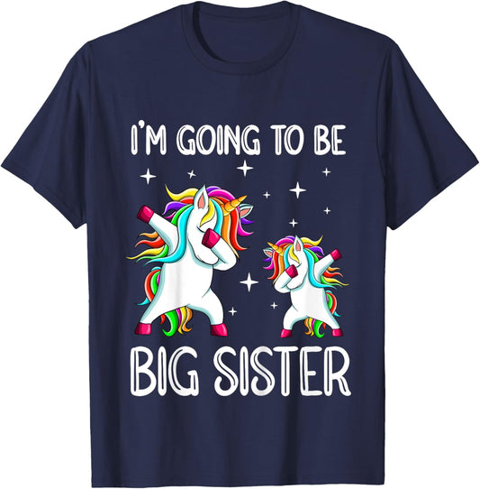 I'm Going To Be A Big Sister Shirt Unicorn Big Sister T-Shirt - T-Shirt | Navy