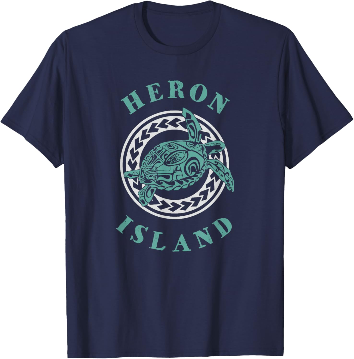 Heron Island Australia Tribal Tattoo Sea Turtle T-Shirt - T-Shirt | Navy