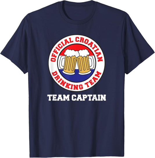 Official Croatian Drinking Team Captain T-Shirt - T-Shirt | Navy