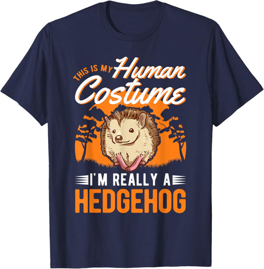 Hedgehog Human Costume Halloween Hedgehog T-Shirt - T-Shirt | Navy