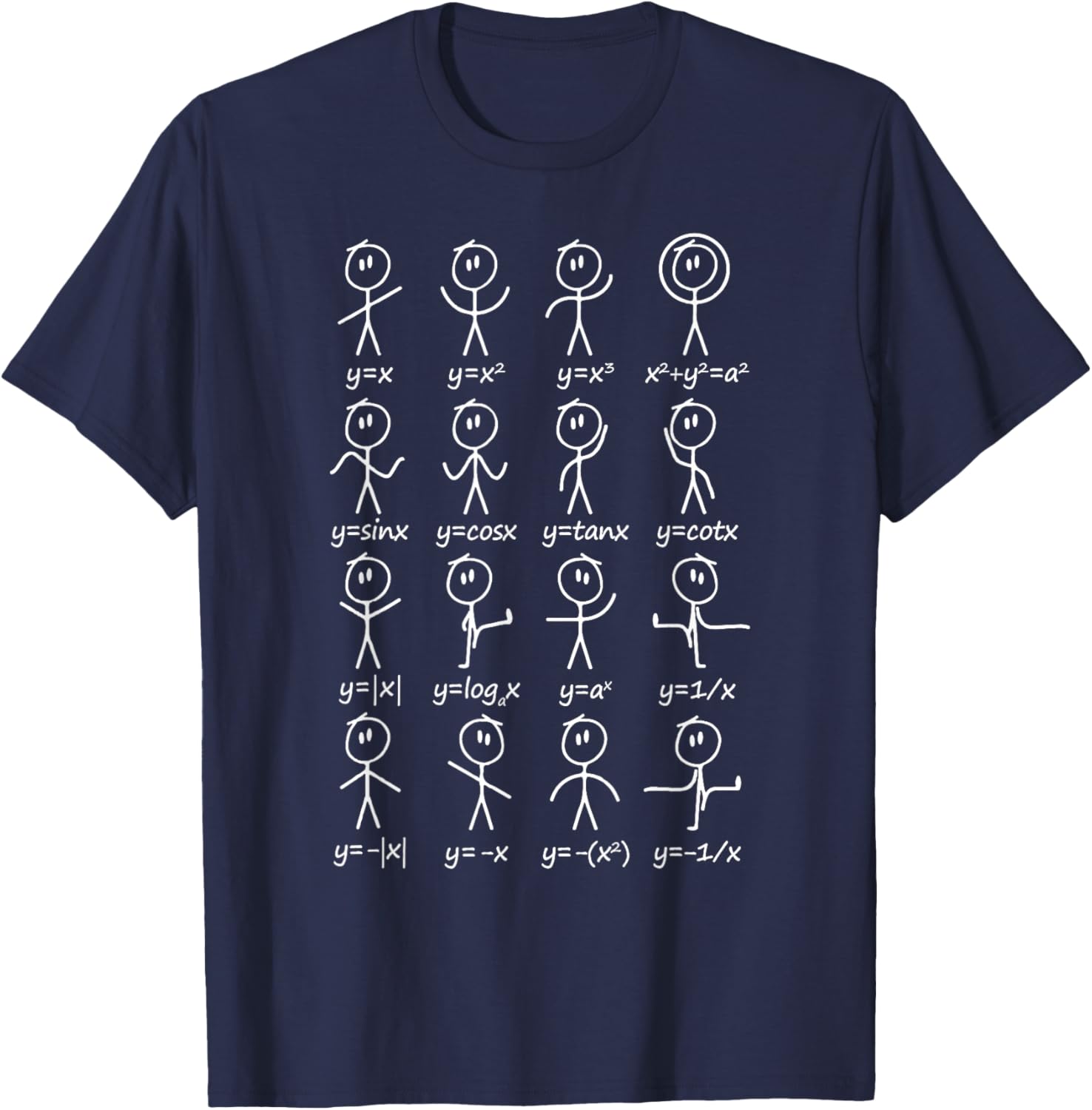 Algebra Dance Funny Graph Figures Math Equation Teacher T-Shirt - T-Shirt | Navy