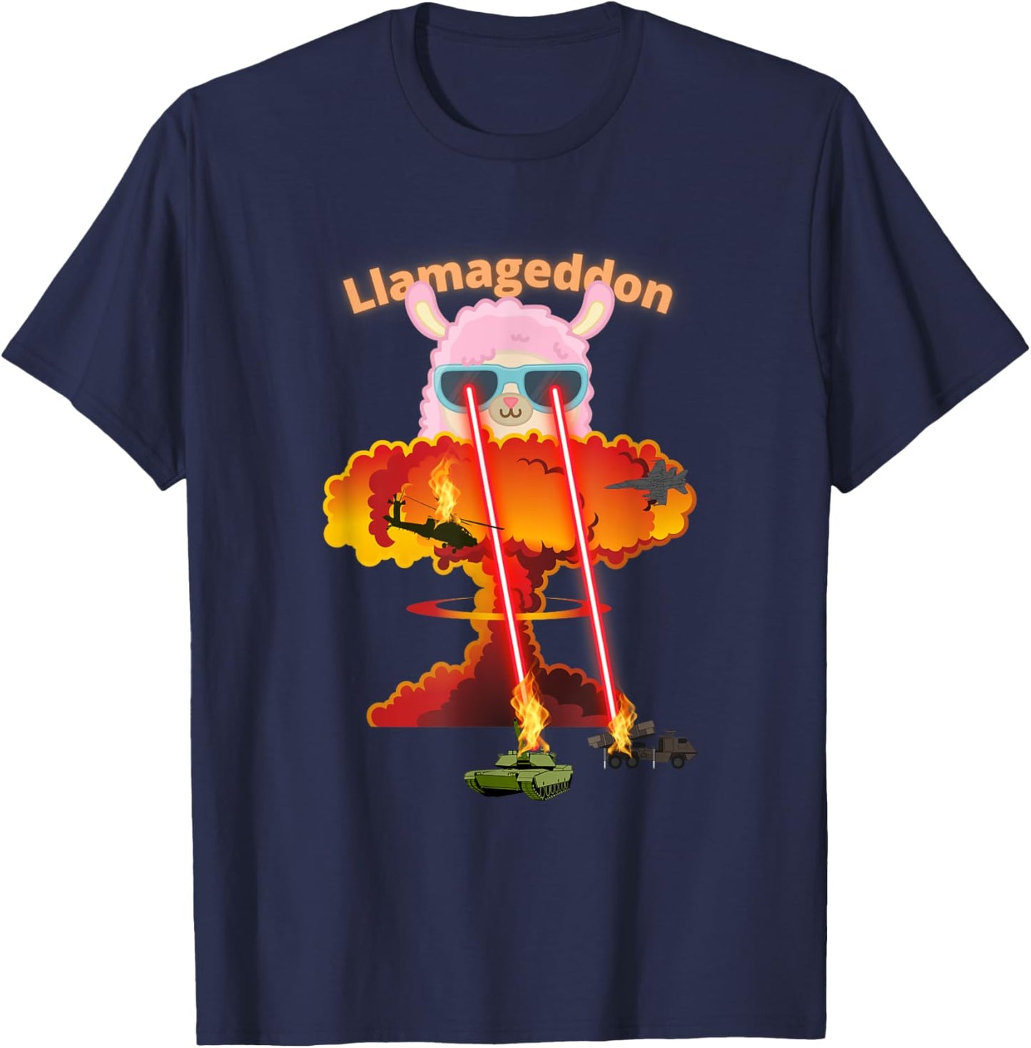 Funny Llamageddon Alpacalypse Weird Alpaca Llama Lovers T-Shirt - T-Shirt | Navy