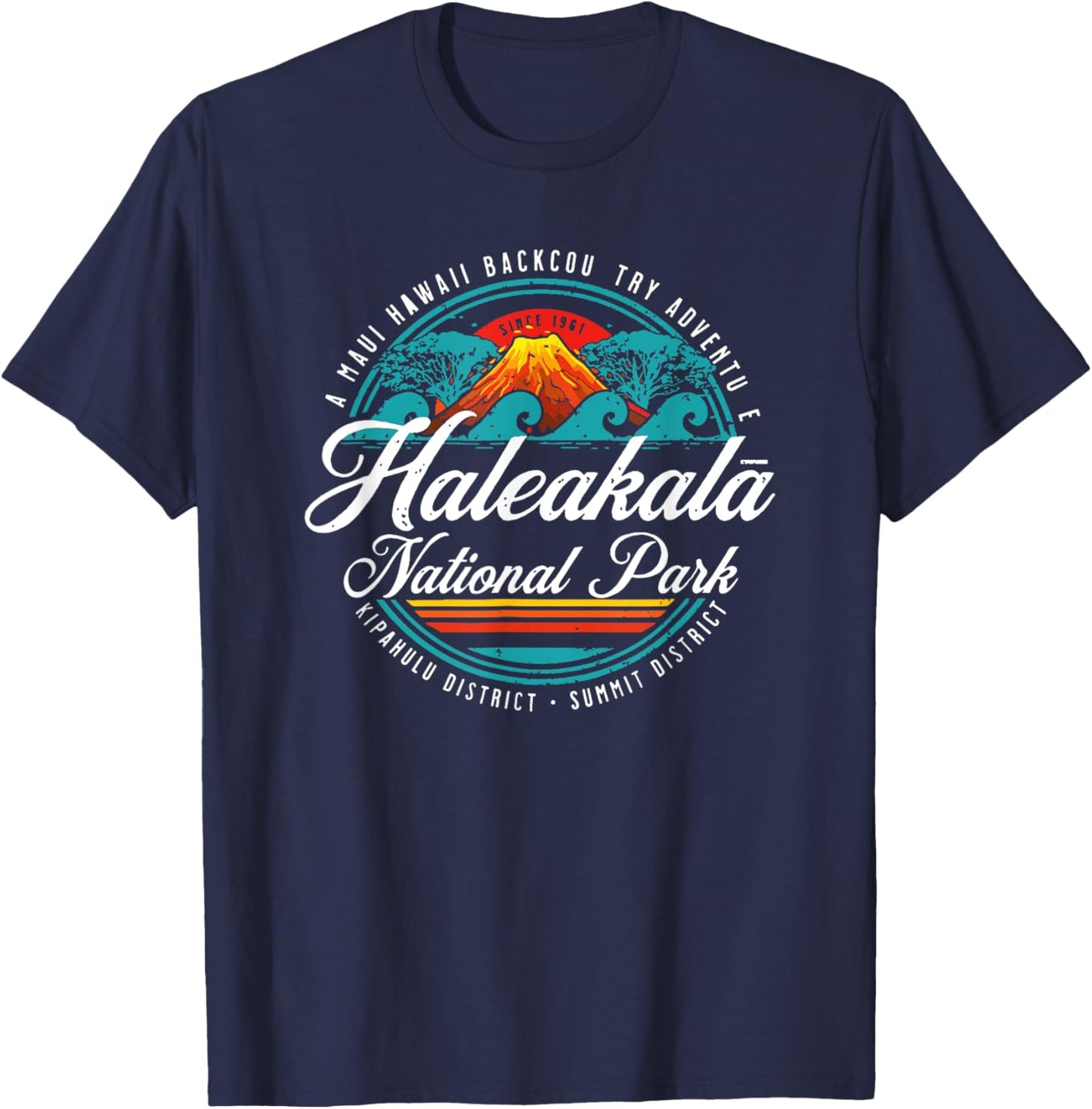 Haleakala National Park Hawaii Maui Vintage T-Shirt - T-Shirt | Navy