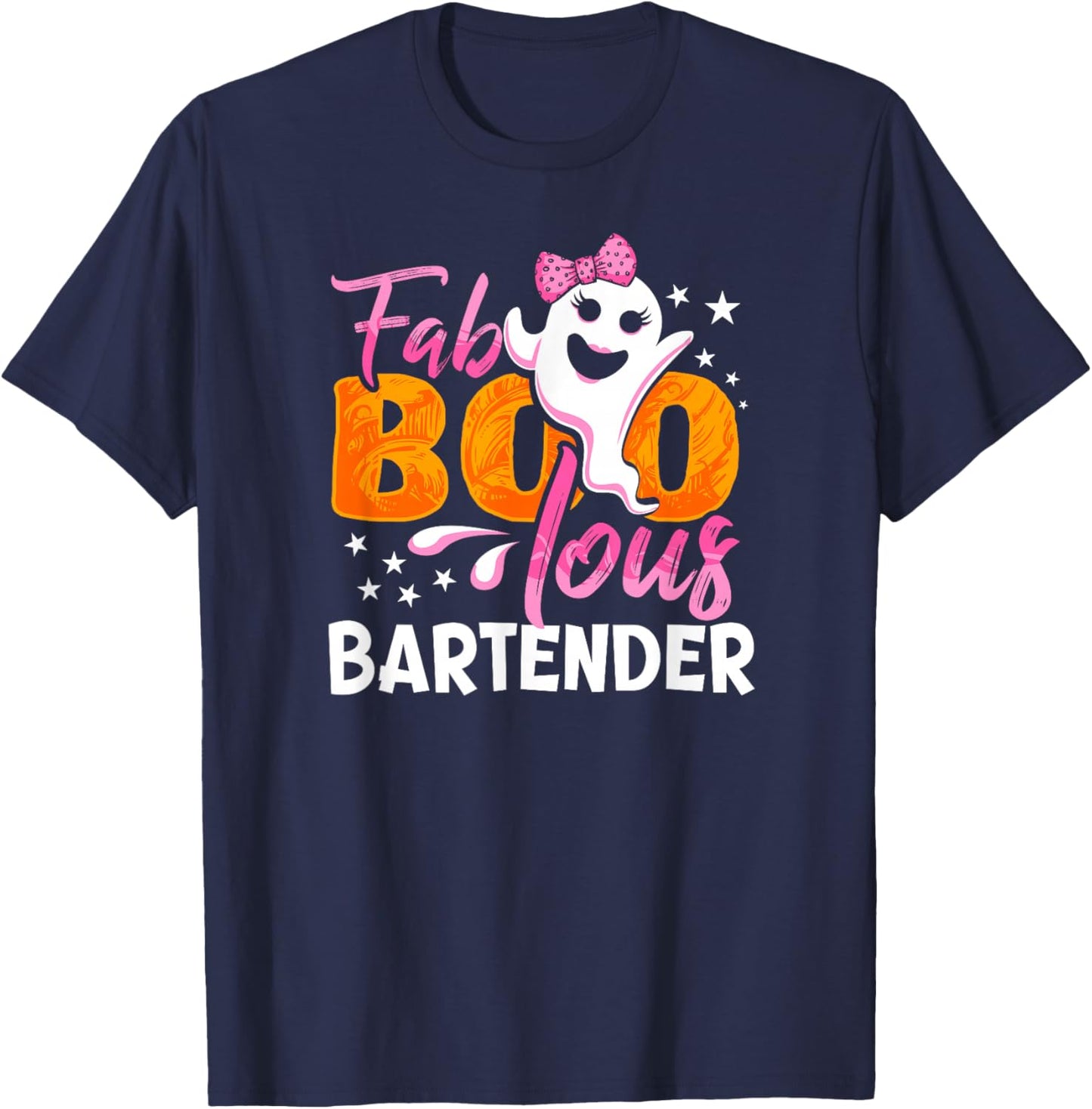 Bartender Halloween Fab BOO Lous T-Shirt - T-Shirt | Navy