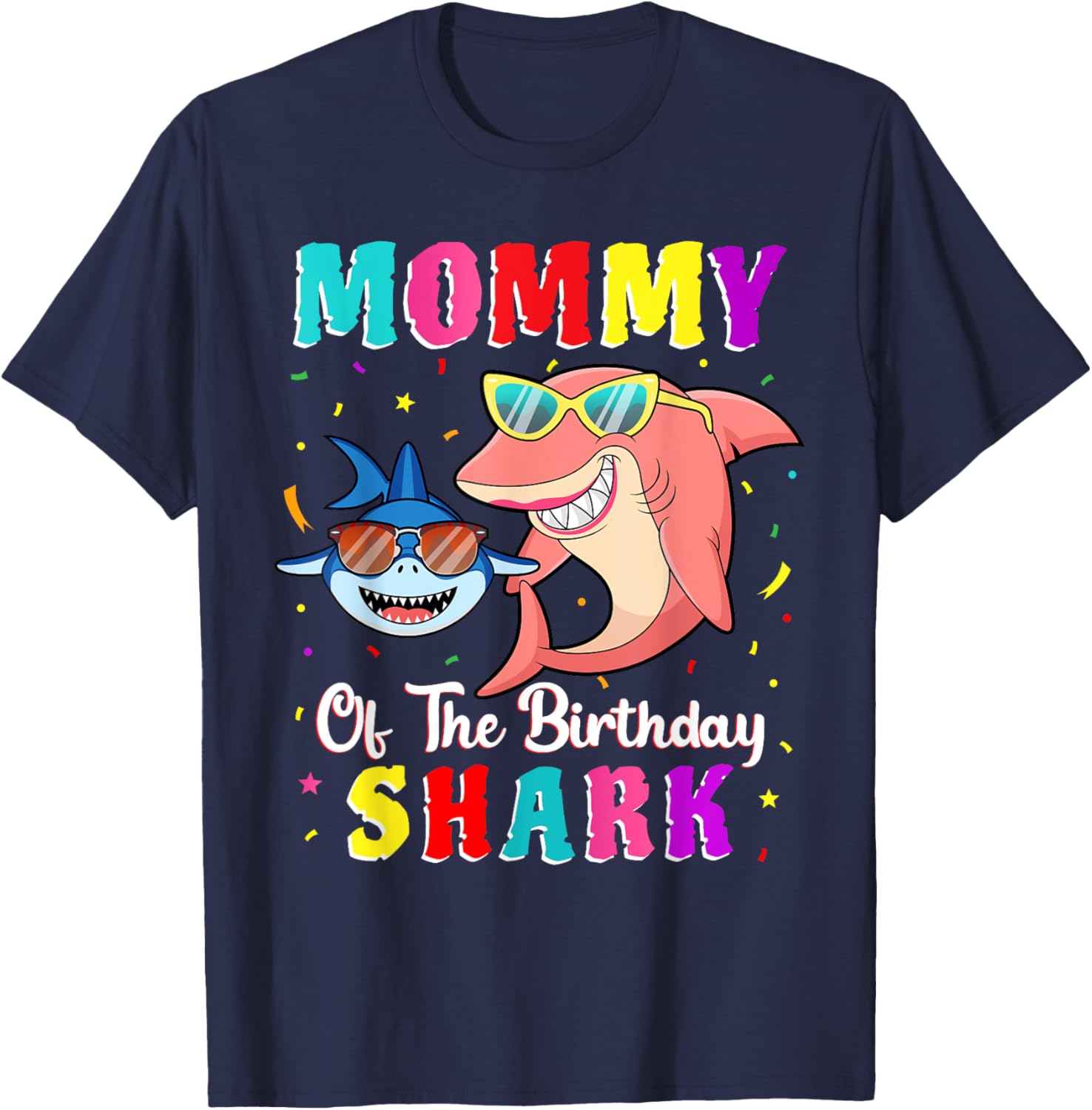 Mommy Of The Shark Birthday Family Matching Birthday Son T-Shirt - T-Shirt | Navy