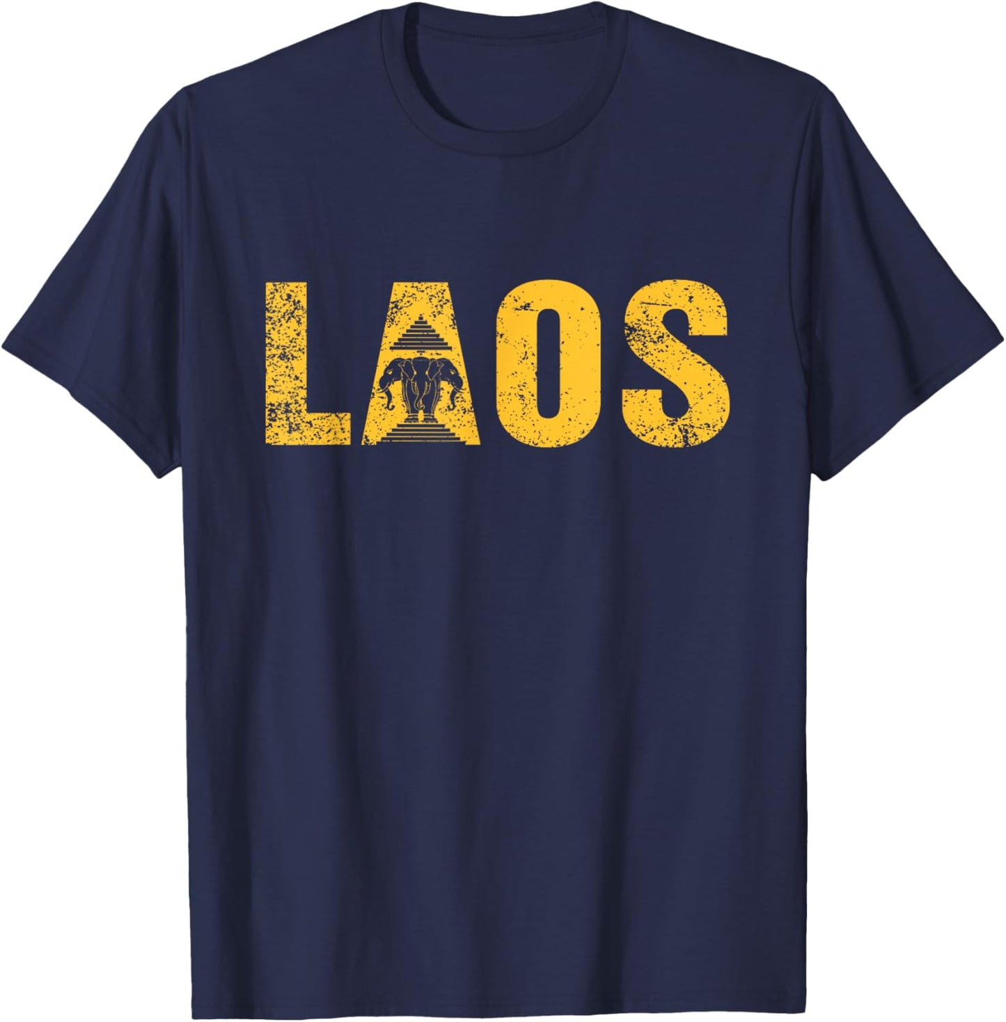 Vintage Laos Flag Vientiane Kingdom of Laos Men Women Kids T-Shirt - T-Shirt | Navy