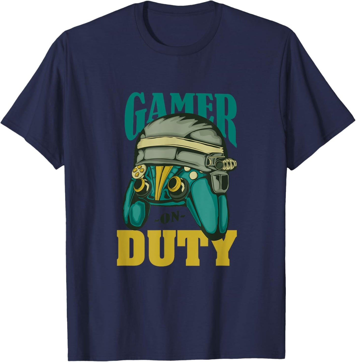 Gamer On Duty Video Games Player Apparel Funny Gaming T-Shirt - T-Shirt | Navy