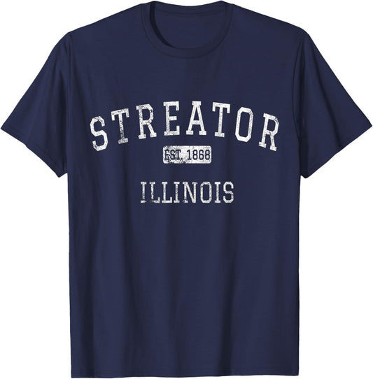 Streator Illinois IL Vintage T-Shirt - T-Shirt | Navy
