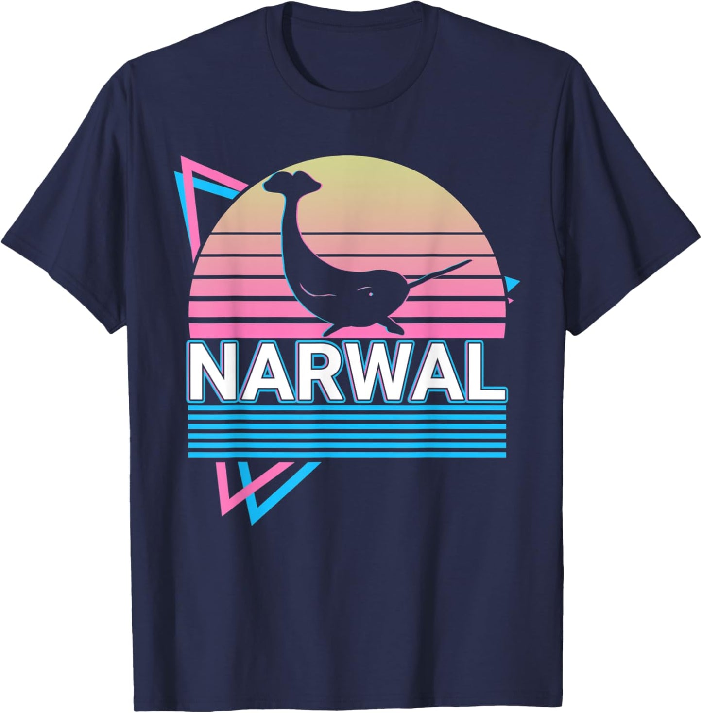 Narwal Retro T-Shirt - T-Shirt | Navy