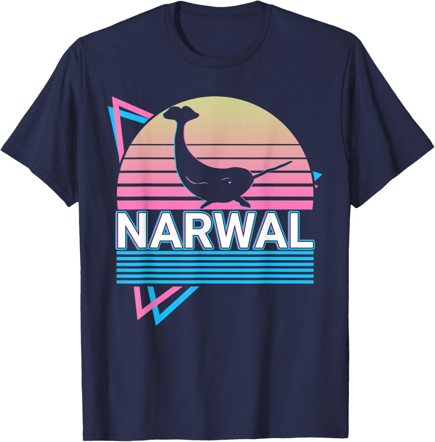 Narwal Retro T-Shirt - T-Shirt | Navy