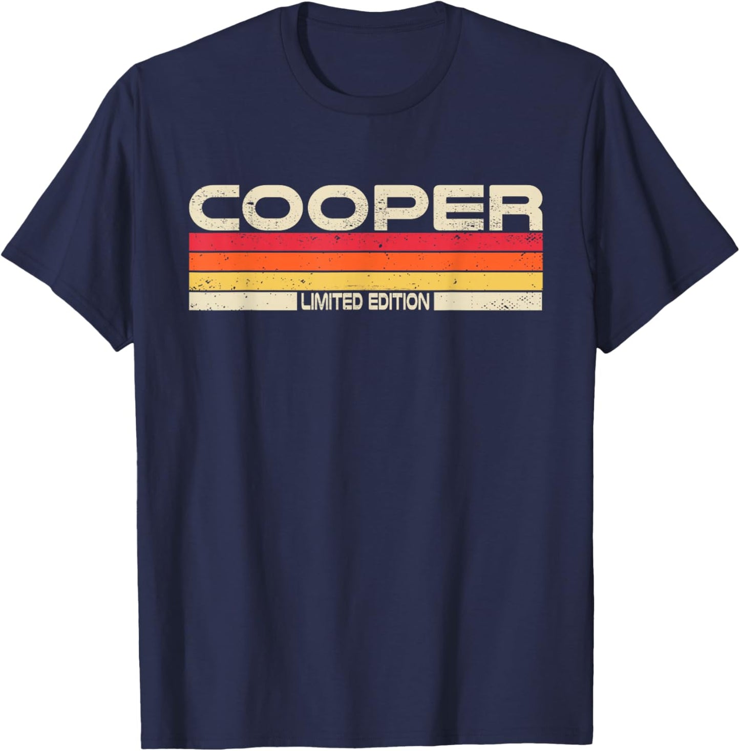 Cooper Surname Birthday Family Reunion 80s 90s Sunset T-Shirt - T-Shirt | Navy