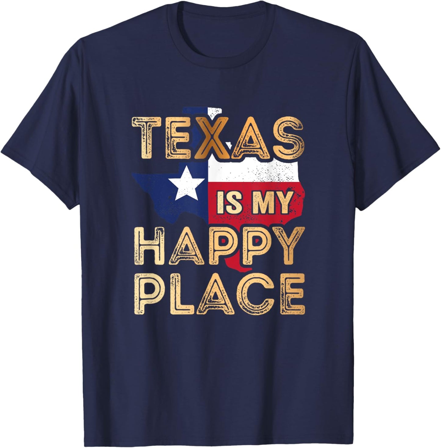 Texas is my Happy Place T-Shirt - T-Shirt | Navy