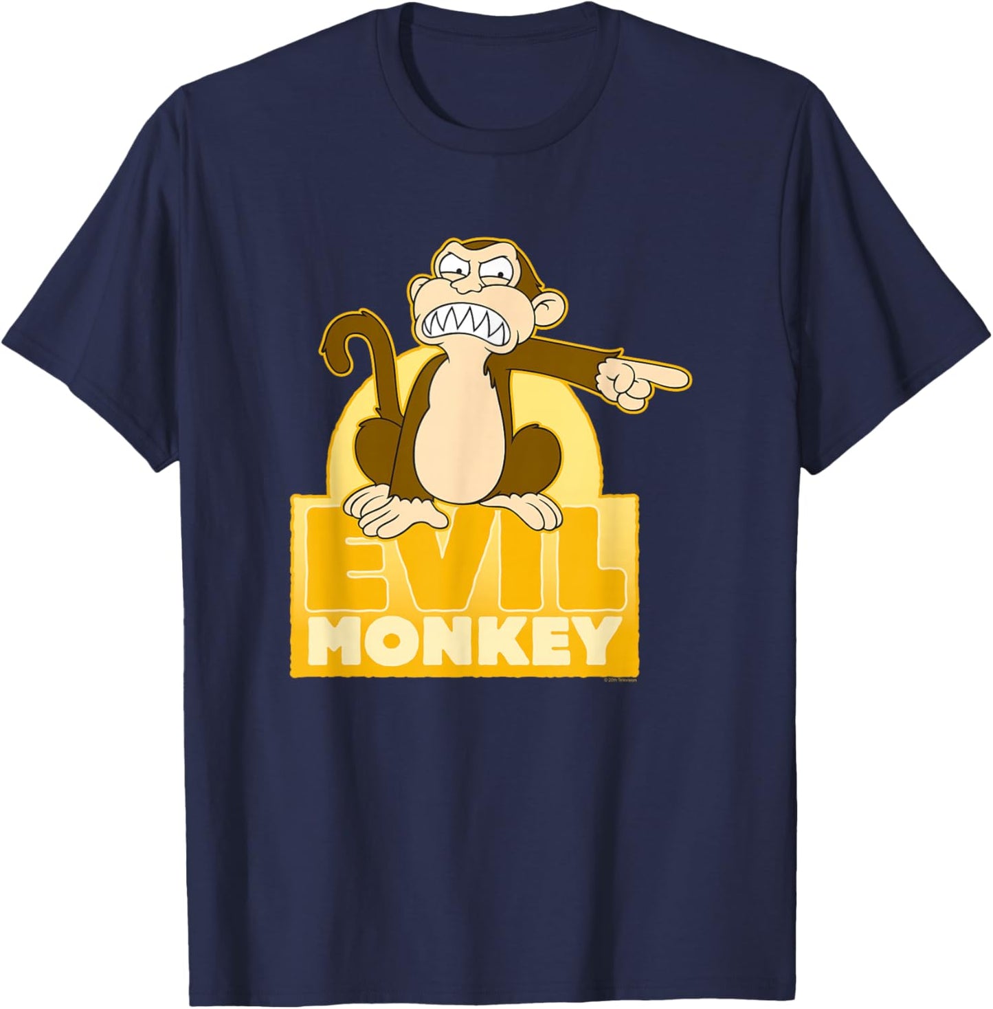 Family Guy Evil Monkey Pointing Cartoon T-Shirt - T-Shirt | Navy