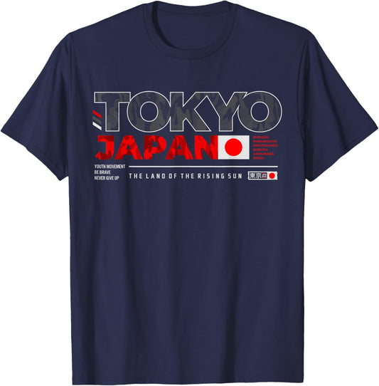 Tokyo Japan The Land of the Rising Sun T-Shirt - T-Shirt | Navy