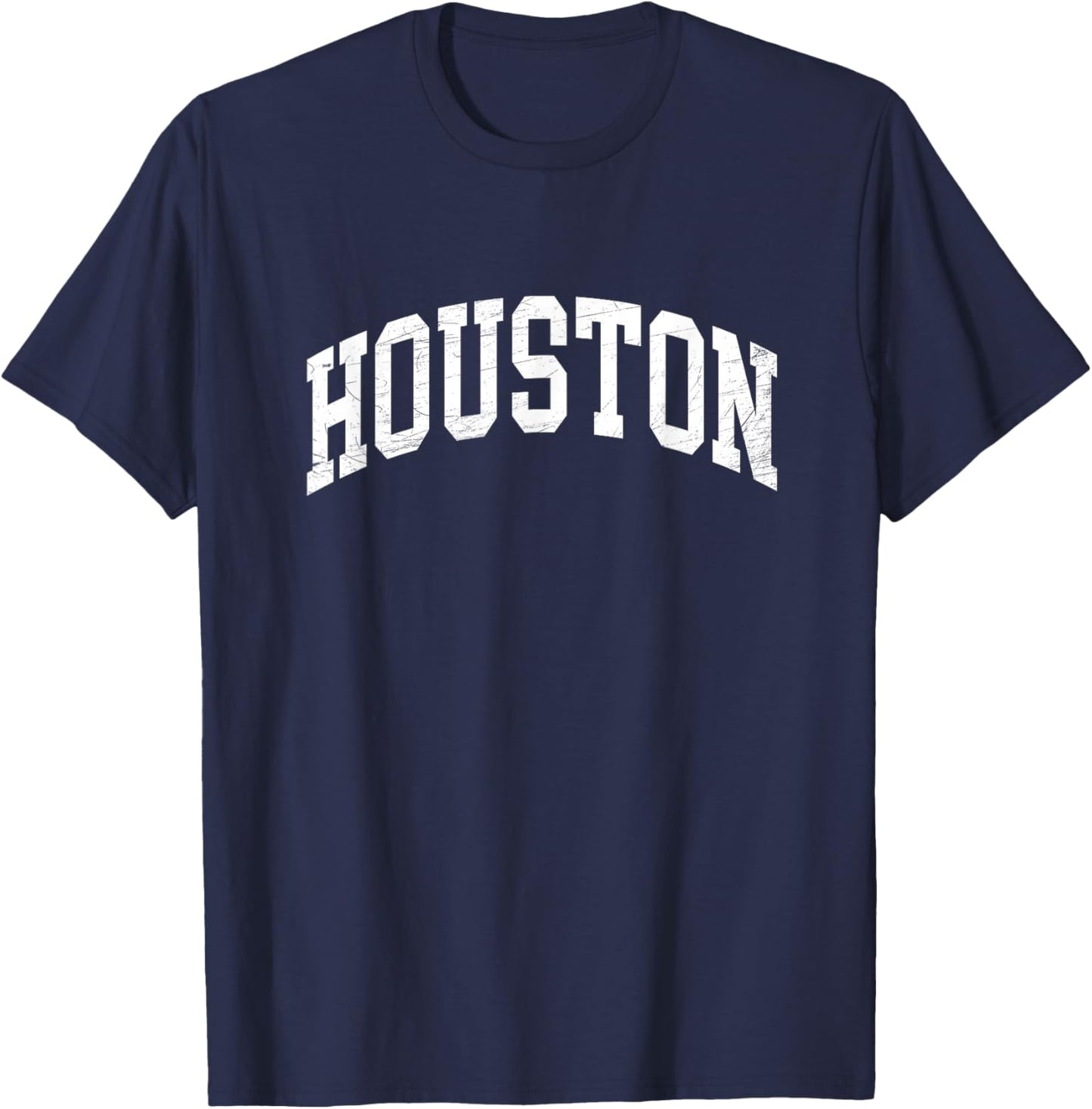 Houston - Texas -Distressed / Worn Design - Classic T-Shirt - T-Shirt | Navy