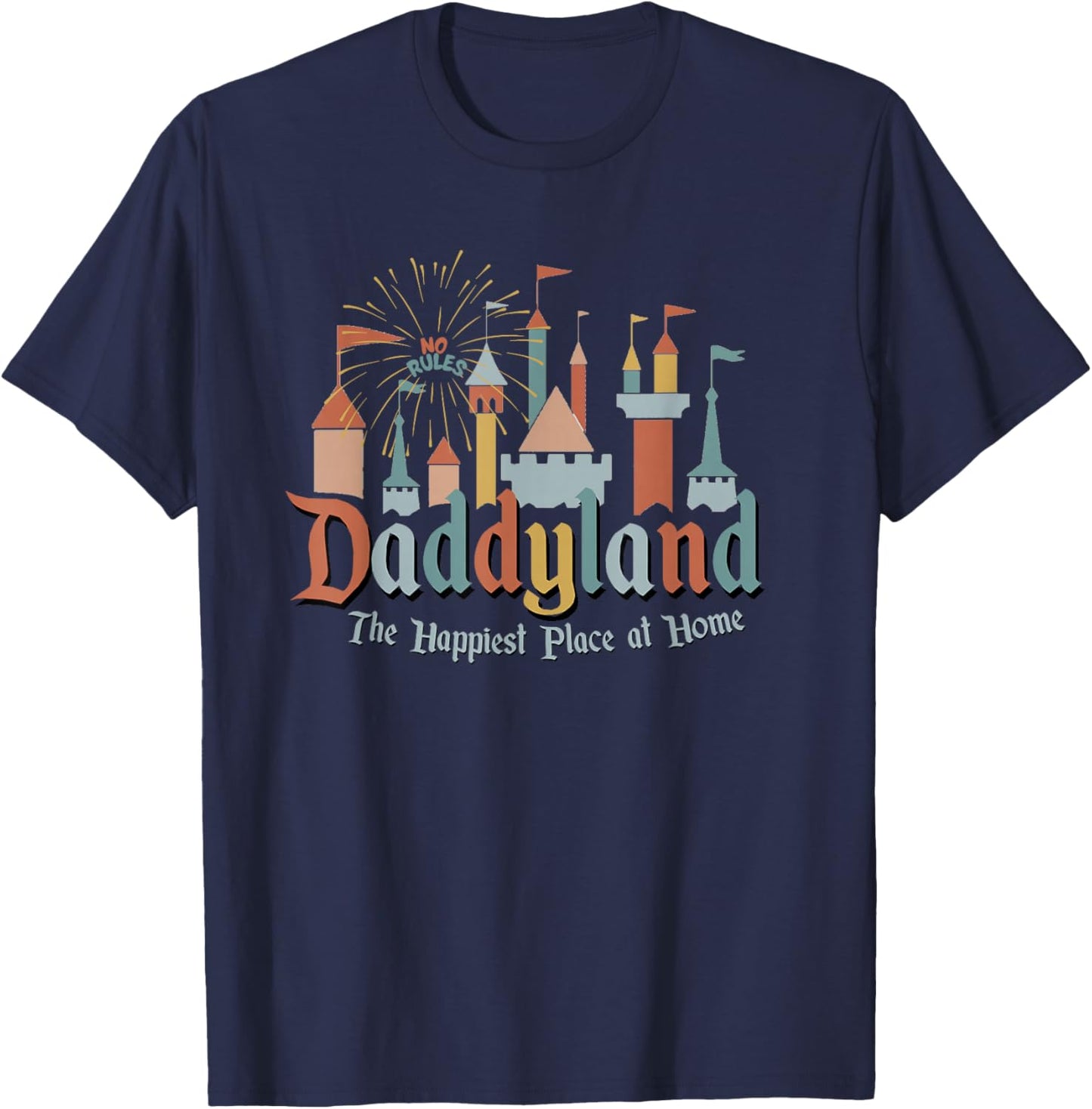 Funny Father's Day Daddyland Papa Dad Gift T-Shirt - T-Shirt | Navy