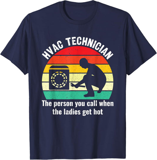 Funny HVAC Technician Definition HVAC Tech T-Shirt - T-Shirt | Navy