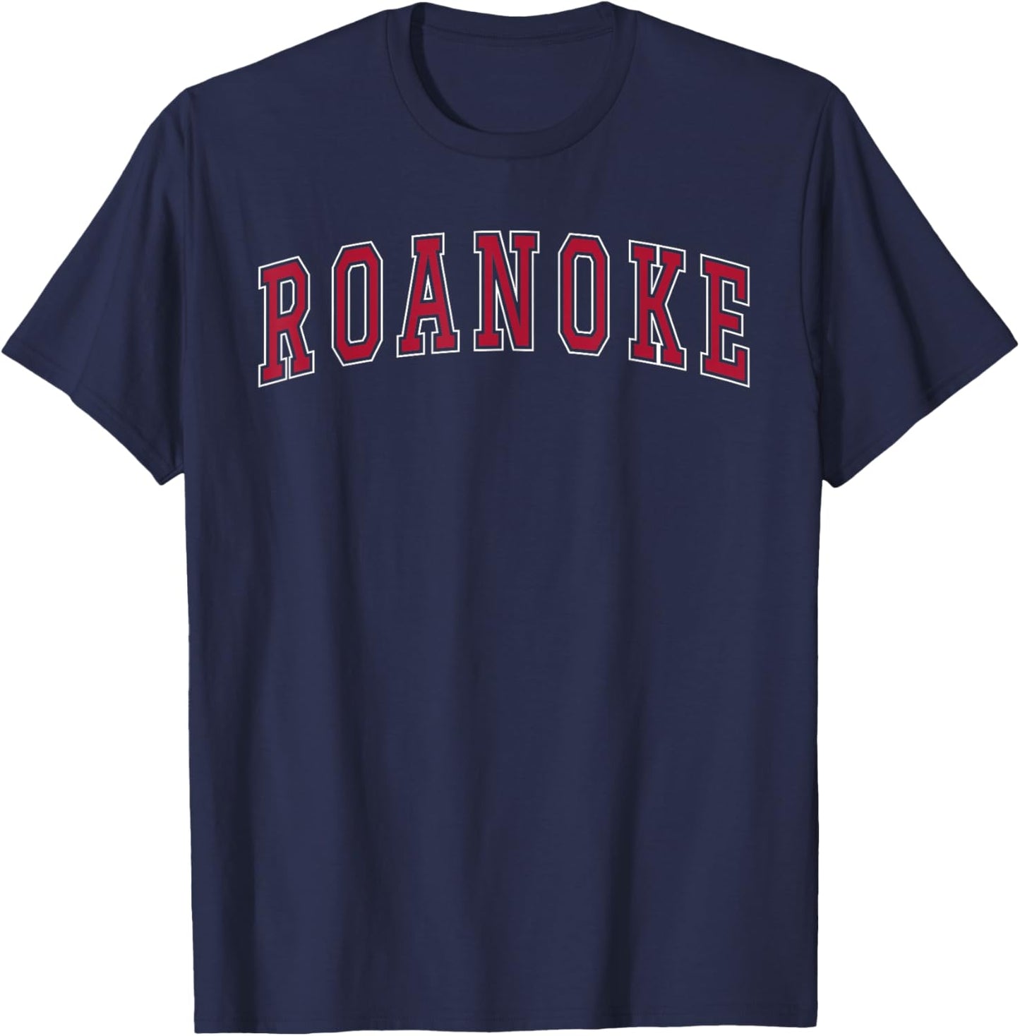 Roanoke Virginia Souvenir Sports College Style Text T-Shirt - T-Shirt | Navy