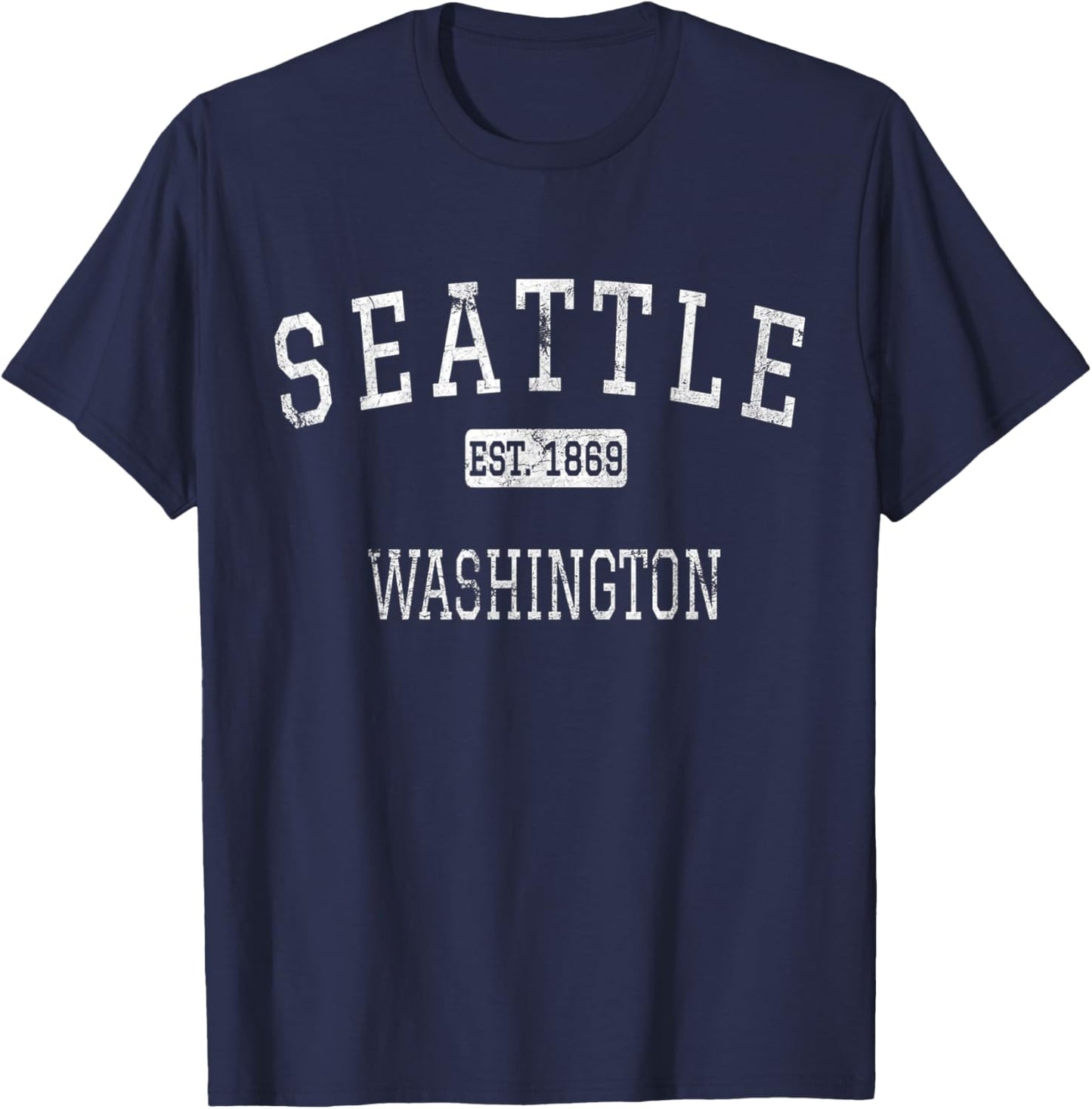 Seattle Washington WA Vintage T-Shirt - T-Shirt | Navy