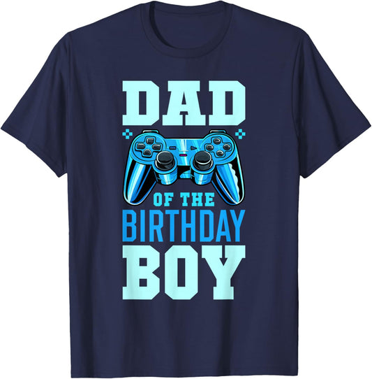 Dad of the Birthday Boy Matching Video Gamer Birthday Party T-Shirt - T-Shirt | Navy