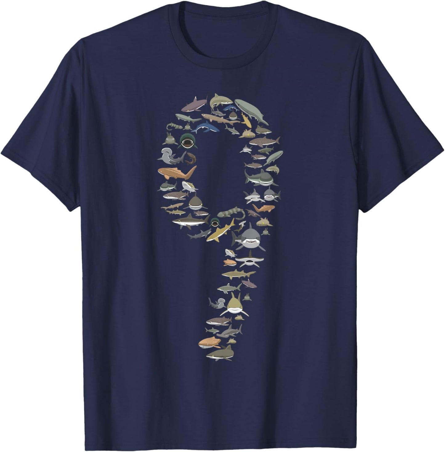 Shark Lover Type of Sharks Nine Years BDAY 9th Birthday T-Shirt - T-Shirt | Navy