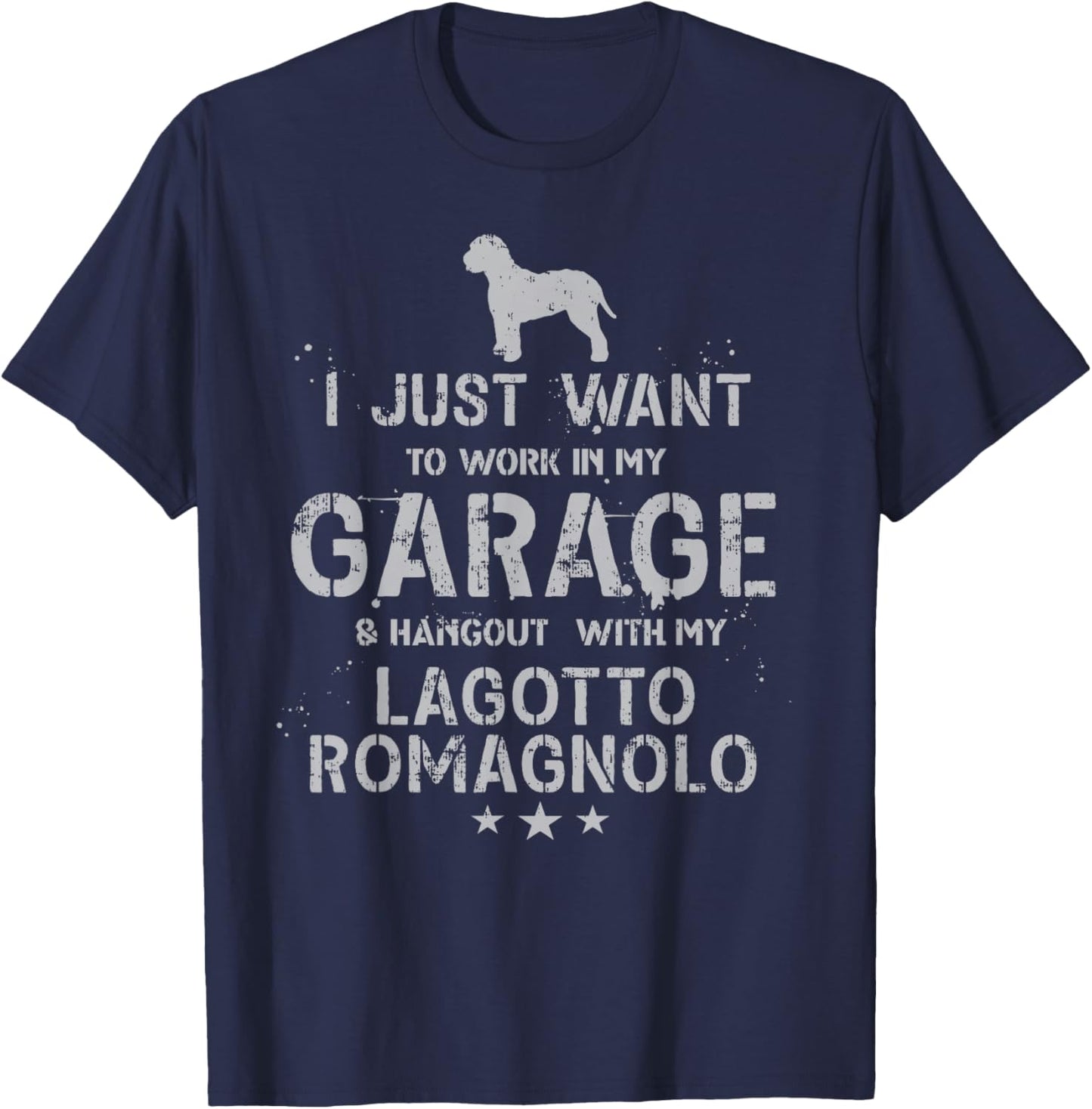 Funny Lagotto Romagnolo Dad Garage Men Hang T-Shirt - T-Shirt | Navy