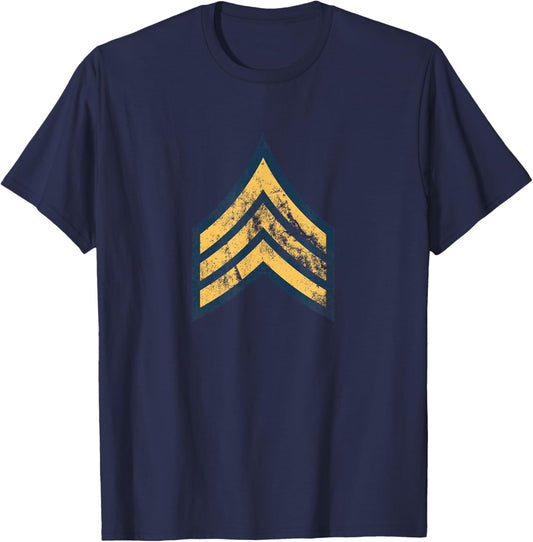 US Army Rank - Sergeant (E-5) - SGT Vintage Look T-Shirt - T-Shirt | Navy